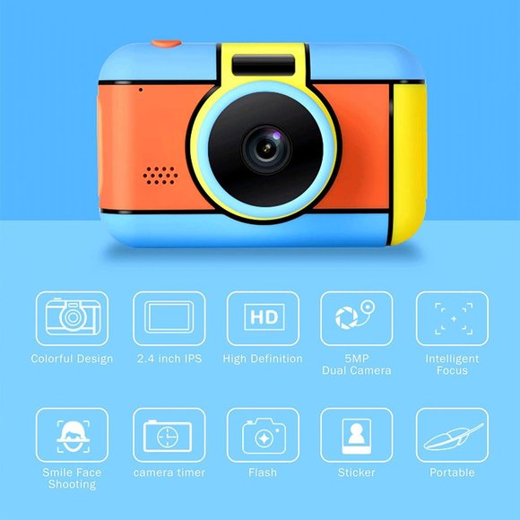 Kids Camera for 3-12 y.o., 2.4 inch HD Screen, 1080P Rechargeable Compact (16GB - Picture 4 of 11